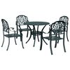 vidaXL 5 pcs conjunto de jantar para jardim alum&iacute;nio fundido verde