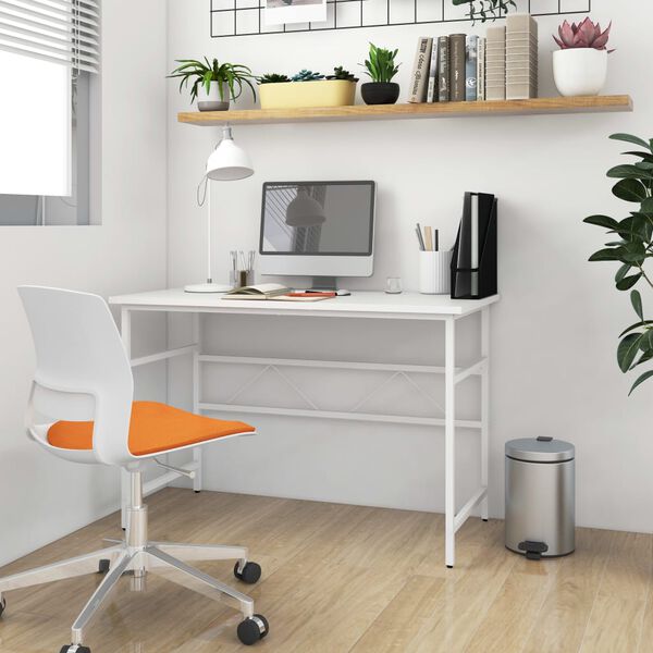 vidaXL Secret&aacute;ria de computador 105x55x72 cm MDF e metal branco
