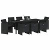 vidaXL Conjunto de Jantar para Jardim 9 pcs Preto vime PE