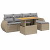 vidaXL 6 pcs conjunto de sof&aacute;s p/ jardim com almofad&otilde;es vime PE bege