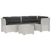 vidaXL Sof&aacute; de Jardim de 5 Pessoas com Almofadas Visual de Rattan PP