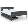 vidaXL Estrutura cama c/ 2 gavetas 160x200cm pinho maci&ccedil;o cinza-escuro