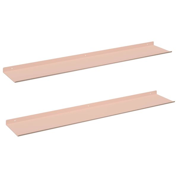 vidaXL Prateleira Flutuante 2 pcs Rosa 100 x 18 x 2,5 cm A&ccedil;o