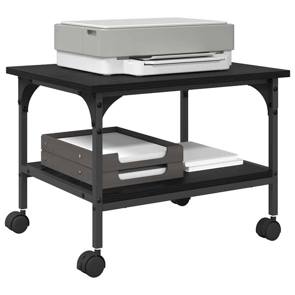 vidaXL Suporte para Impressora Carvalho Preto 50 x 40 x 38 cm