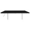 vidaXL Toldo retr&aacute;til manual com postes 3,5x2,5 m antracite