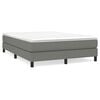 vidaXL Estrutura de cama com molas 140x190 cm tecido cinzento-escuro