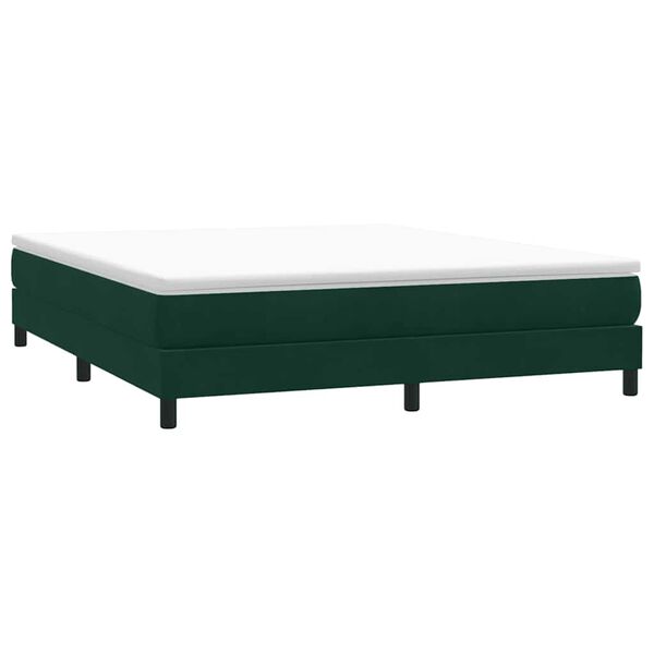 vidaXL Cama com molas sem colch&atilde;o 180x220 cm veludo verde-escuro