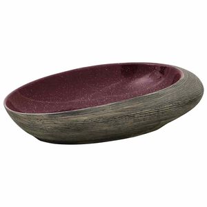 vidaXL Lavat&oacute;rio de bancada oval 59x40x14 cm cer&acirc;mica roxo e cinza