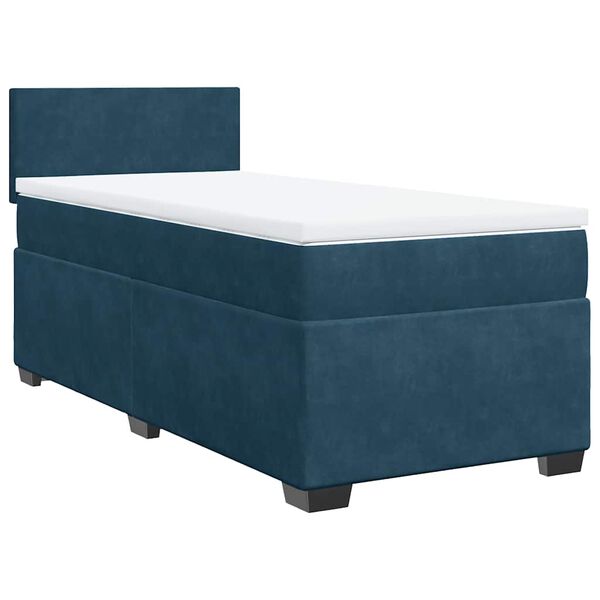 vidaXL Cama boxspring com colch&atilde;o 80x200 cm veludo azul