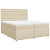 vidaXL Cama com molas/colch&atilde;o 200x200 cm tecido cor creme