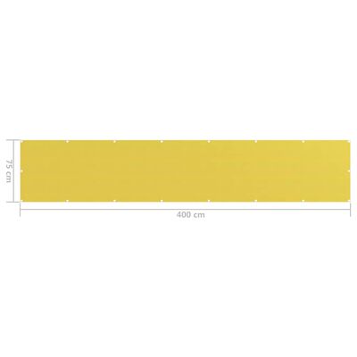 vidaXL Tela varanda PEAD 75x400 cm amarelo