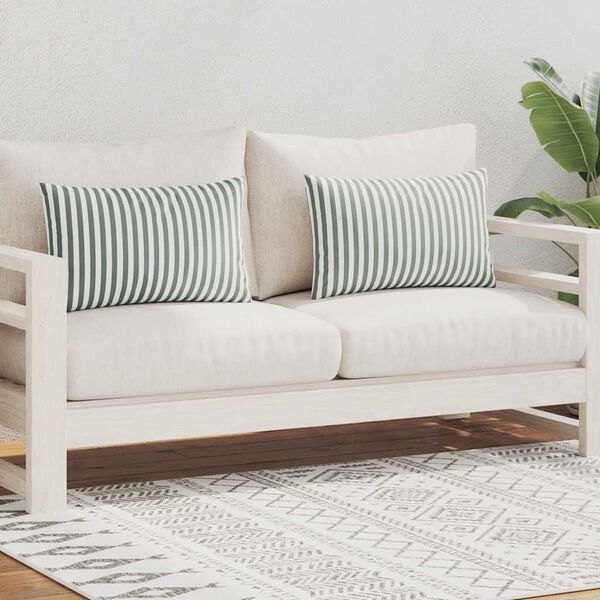 vidaXL Almofadas para exterior 2 pcs 60x40 cm riscas cinzentas