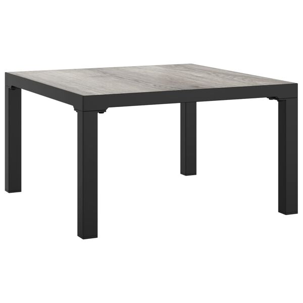 vidaXL Mesa de centro de jardim 55x55x31 cm DPC e aço cinzento