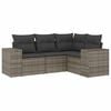 vidaXL 4 pcs conjunto sof&aacute;s de jardim c/ almofad&otilde;es vime PE cinzento