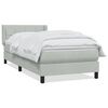 vidaXL Cama com molas/colch&atilde;o cinzento-claro 90x220 cm veludo