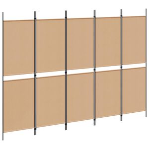 vidaXL Divis&oacute;ria de 5 Pain&eacute;is Bege 250 x 180 cm Tecido