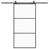 vidaXL Porta deslizante c/ conj ferragens 102x205cm vidro ESG preto