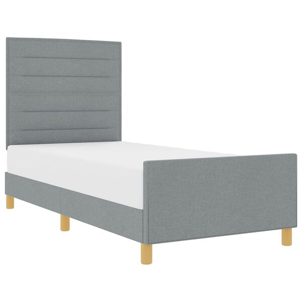 vidaXL Estrutura da Cama Cinzento-claro 90 x 190 cm tecido