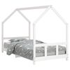 vidaXL Estrutura de cama infantil 90x200 cm pinho maci&ccedil;o branco