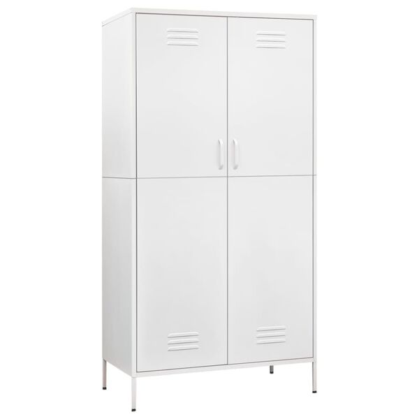 vidaXL Roupeiro 90x50x180 cm aço branco