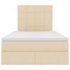 vidaXL Cama com arruma&ccedil;&atilde;o e LED Creme 120 x 200 cm Poli&eacute;ster