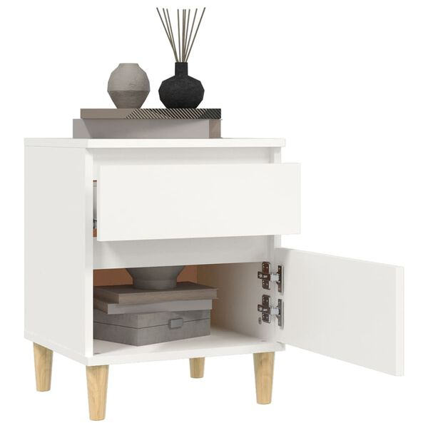 vidaXL Mesa de cabeceira 40x35x50 cm branco