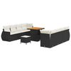 vidaXL Conjunto de Sof&aacute; de Jardim 11 unid. Preto vime PE