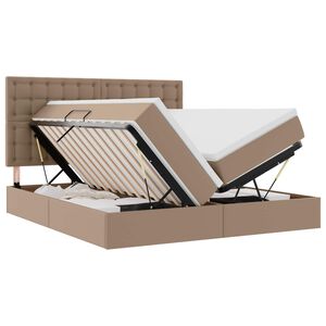 vidaXL Cama com arruma&ccedil;&atilde;o e LED com fitas LED Cappuccino 180 x 200 cm