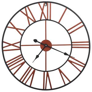 vidaXL Rel&oacute;gio de parede metal 58 cm vermelho