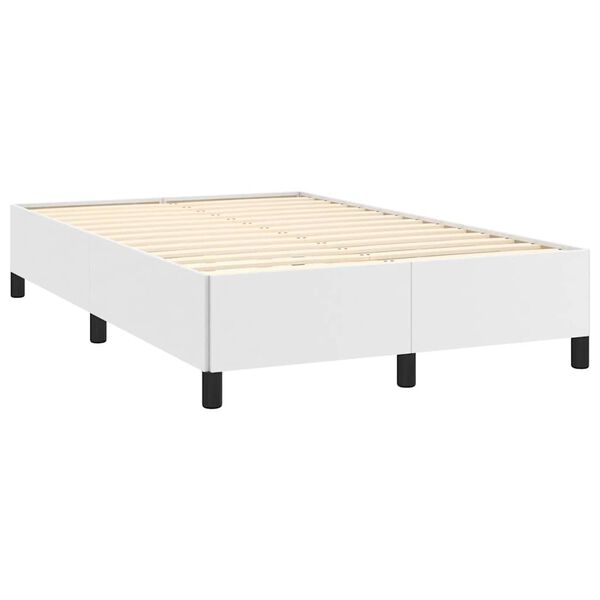 vidaXL Cama boxspring com colch&atilde;o 120x190 cm couro artificial branco