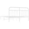 vidaXL Estrutura de cama com cabeceira 160x200 cm metal branco