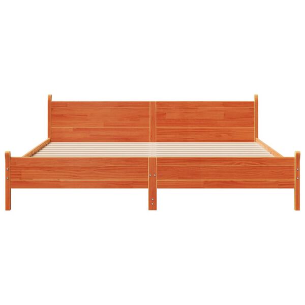 vidaXL Cama sem colchão 200x200 cm pinho maciço castanho-mel