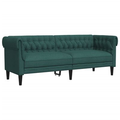 vidaXL 2 pcs conjunto de sofás tecido verde-escuro