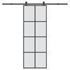 vidaXL Porta deslizante c/ conj. ferragens 76x205cm vidro ESG/alum&iacute;nio