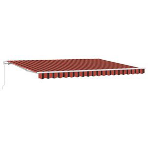 vidaXL Toldo Retr&aacute;til Manual Laranja e Marrom 450 &times; 300 cm