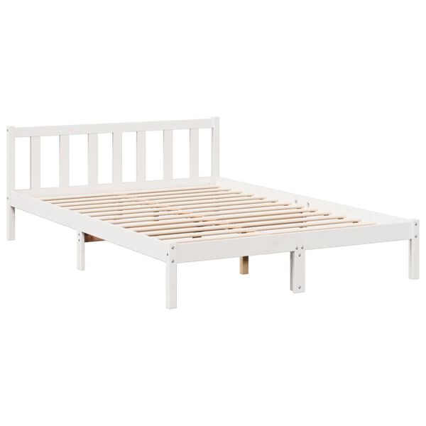 vidaXL Cama extra longa sem colch&atilde;o 140x220 cm pinho maci&ccedil;o branco