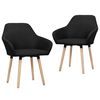 vidaXL Cadeiras de jantar 2 pcs tecido preto