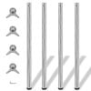 vidaXL Pernas de mesa ajust&aacute;veis ​​em altura, 4pcs, cromado, 1100 mm