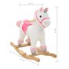 vidaXL Animal de baloi&ccedil;ar unic&oacute;rnio pel&uacute;cia 65x32x58 cm branco e rosa
