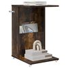 vidaXL Mesa Lateral com roda Carvalho Defumado 40 x 35 x 60 cm