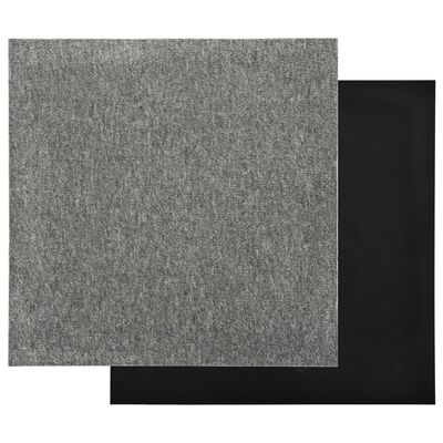 vidaXL Ladrilhos carpete para pisos 20 pcs 5 m² 50x50 cm cinzento