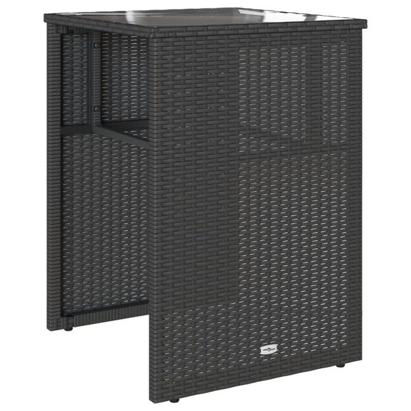 vidaXL 3 pcs conjunto de bistr&ocirc; com almofad&otilde;es vime PE preto