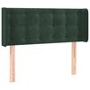 vidaXL Cabeceira cama c/ luzes LED veludo 103x16x78/88 cm verde-escuro