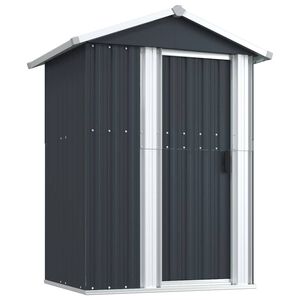 vidaXL Abrigo de jardim 126x97,5x177 cm a&ccedil;o galvanizado antracite