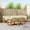 vidaXL Conjunto de Sof&aacute;s para Exterior 7 pcs Natural e Creme