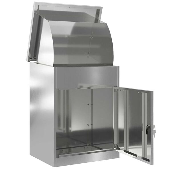 vidaXL Caixa para entrega de pacotes com porta Preto 47.5 x 38 x 59 cm