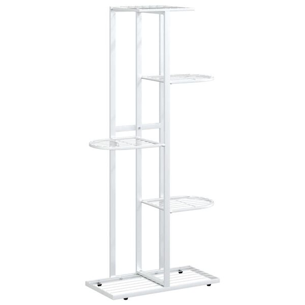vidaXL Suporte de vasos c/ 5 prateleiras 43x22x98 cm metal branco