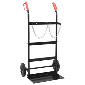 vidaXL Carrinho de M&atilde;o Preto e Vermelho 63 x 43,5 x 110 cm A&ccedil;o