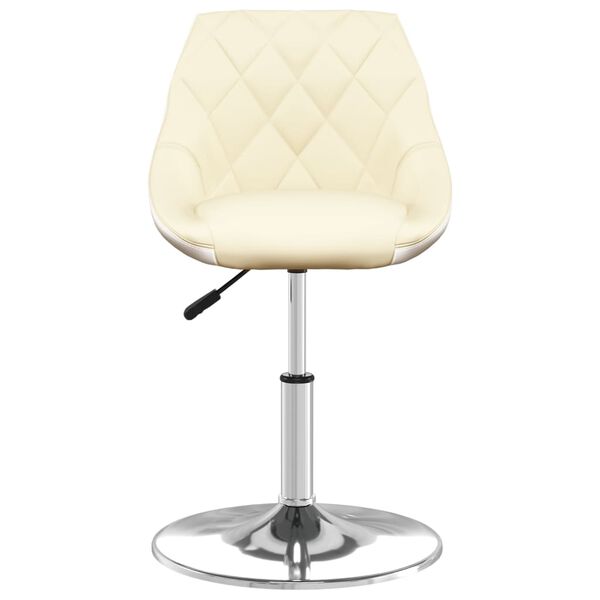 vidaXL Banco de bar couro artificial cor creme e branco