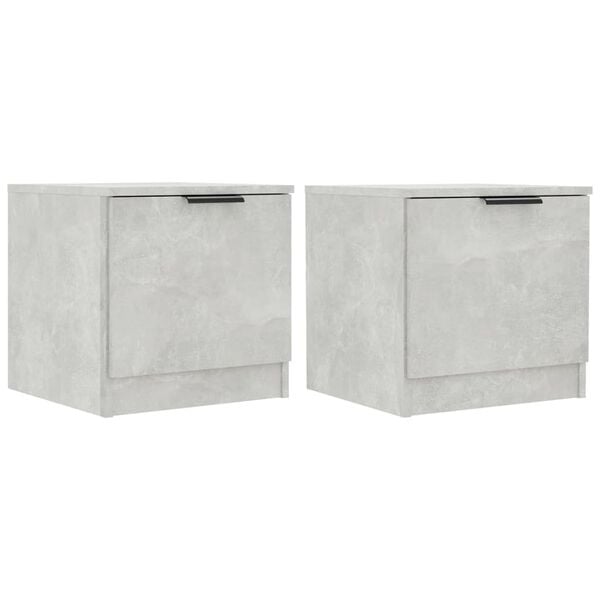vidaXL Mesas de cabeceira 2 pcs 40x39x40 cm cinzento cimento